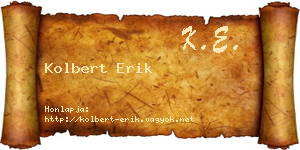 Kolbert Erik névjegykártya